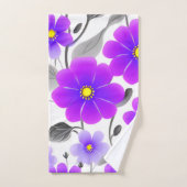 Elegante chique stijlvolle Paarse bloem Bad Handdoek (Handdoek)