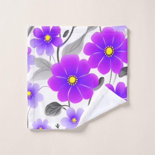 Elegante chique stijlvolle Paarse bloem Bad Handdoek (Wasdoekje)