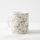 Elegante chique stijlvolle  pastelbloemen koffiemok (Voorkant links)