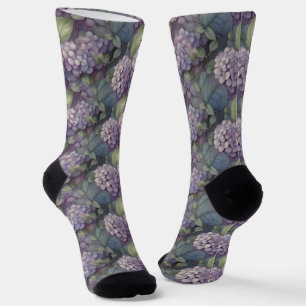 Elegante chique stoffig paarse boho waterverf bloe sokken