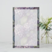 Elegante chique stoffige paarse boho waterverf blo briefpapier (Staand voorkant)