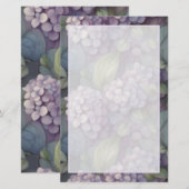 Elegante chique stoffige paarse boho waterverf blo briefpapier (Voorkant / Achterkant)