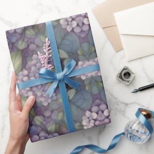 Elegante chique stoffige paarse boho waterverf blo cadeaupapier
