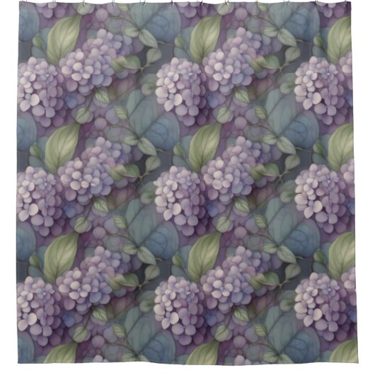 Elegante chique stoffige paarse boho waterverf blo douchegordijn (Voorkant)
