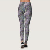 Elegante chique stoffige paarse boho waterverf blo leggings (Achterkant)