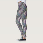 Elegante chique stoffige paarse boho waterverf blo leggings (Links)