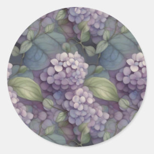 Elegante chique stoffige paarse boho waterverf blo ronde sticker