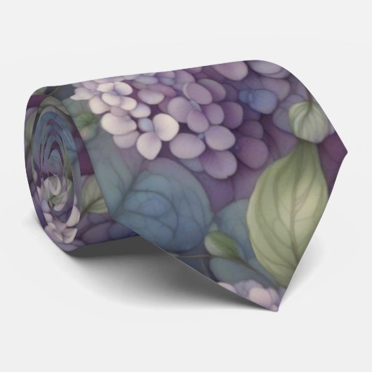 Elegante chique stoffige paarse boho waterverf blo stropdas (Opgerold)