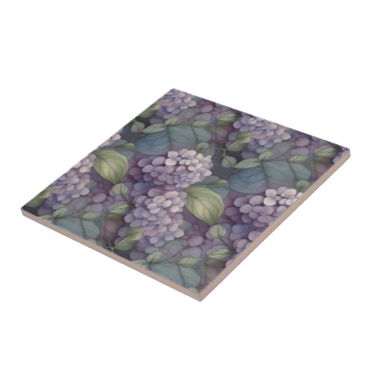 Elegante chique stoffige paarse boho waterverf blo tegeltje (Zijkant)