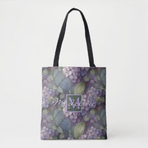 Elegante chique stoffige paarse boho waterverf blo tote bag