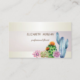Elegante Chique Streep Cactus Succulent Visitekaartje