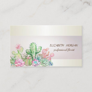 Elegante Chique Streep Cactus Succulenten Visitekaartje