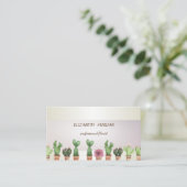 Elegante Chique Streep Cactus Visitekaartje (Staand voorkant)