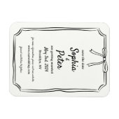 Elegante chique strik tijdloze bruiloft bewaar de  magneet (Horizontaal)