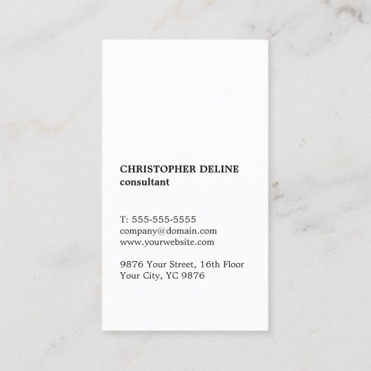 Elegante chique textuur grijs faux goud consultant visitekaartje (Achterkant)