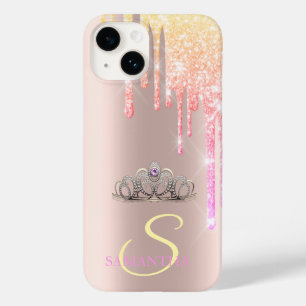 Elegante chique tiara koele glitterslierten Case-Mate iPhone 14 hoesje