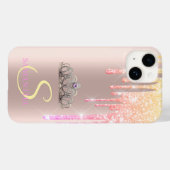 Elegante chique tiara koele glitterslierten Case-Mate iPhone case (Achterkant (horizontaal))