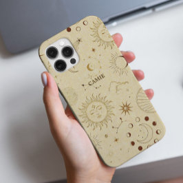 Elegante chique trendy gouden hemelse dierenriem iPhone 16 pro hoesje