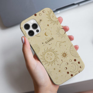 Elegante chique trendy gouden hemelse dierenriem iPhone 16 pro hoesje