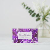 Elegante chique tropische Paarse bladeren Visitekaartje (Staand voorkant)
