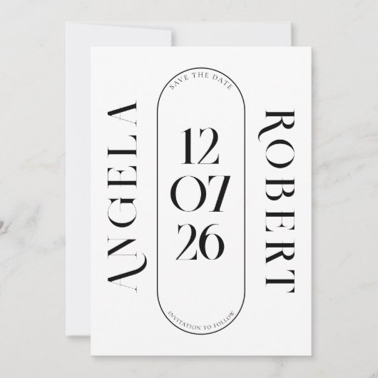 Elegante chique trouwdatum save the date (Voorkant)