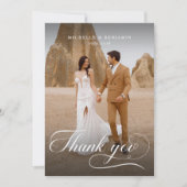Elegante chique trouwfoto Dank u kaart (Voorkant)