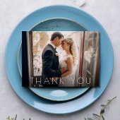 Elegante chique twee foto bruiloft dank u bedankkaart