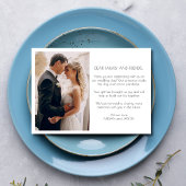 Elegante chique twee foto bruiloft dank u bedankkaart