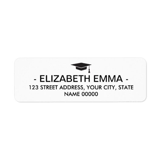 Elegante chique typografie Afstuderen retouradres Etiket (Voorkant)