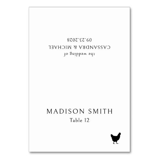 Elegante chique typografie Bruiloft Menu Keuze Pic Kaart (Voorkant)