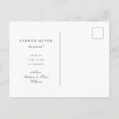 Elegante chique typografie foto geboorte aankondigingskaart (Achterkant)