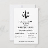 Elegante chique typografie Laywer Graduation Party Kaart (Voorkant)