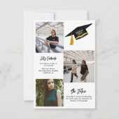 Elegante chique typografie Twin Graduation Party Kaart (Achterkant)