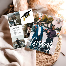 Elegante chique typografie Twin Graduation Party Kaart