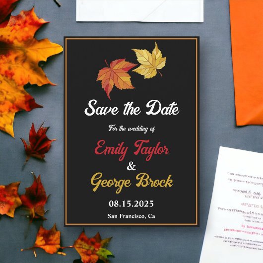 Elegante chique val laat rustieke herfst bruiloft save the date
