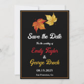 Elegante chique val laat rustieke herfst bruiloft save the date (Voorkant)