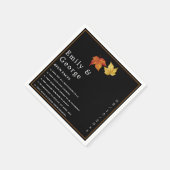 Elegante chique val laat rustieke herfst bruiloft servet (Hoek)