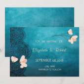 Elegante Chique Vintage Sieraden Bloemensave The D Save The Date (Voorkant / Achterkant)