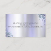 Elegante chique violette glitter druppels professi visitekaartje (Achterkant)