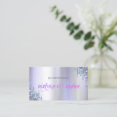Elegante chique violette glitter druppels professi visitekaartje (Staand voorkant)