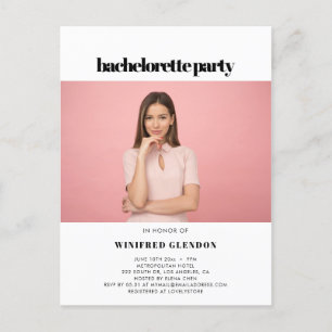Elegante & chique vrijgezellenfeest fotouitnodigin briefkaart