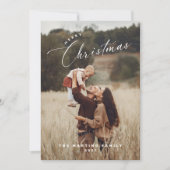 Elegante chique vrolijke kerst foto vakantie Kaart (Voorkant)