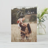 Elegante chique vrolijke kerst foto vakantie Kaart (Staand voorkant)