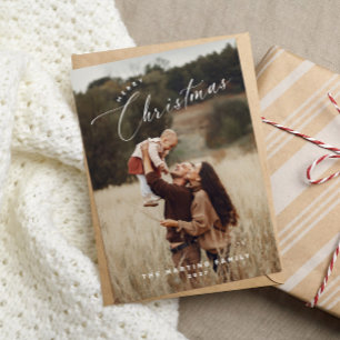 Elegante chique vrolijke kerst foto vakantie Kaart
