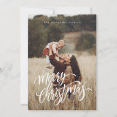 Elegante chique vrolijke kerst foto vakantie Kaart (Voorkant)