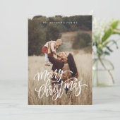 Elegante chique vrolijke kerst foto vakantie Kaart (Staand voorkant)