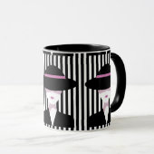 "Elegante chique vrouw met Pet: stijlvol Mok (Voorkant rechts)