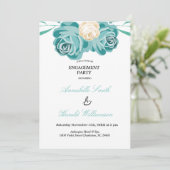 Elegante chique Waterverf blauw VERLOVING kaart (Staand voorkant)