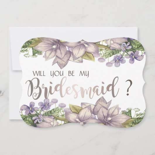 Elegante Chique Waterverf Bloemen Bruidsmeisje Kaa Kaart (Voorkant)