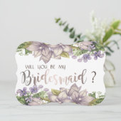 Elegante Chique Waterverf Bloemen Bruidsmeisje Kaa Kaart (Staand voorkant)